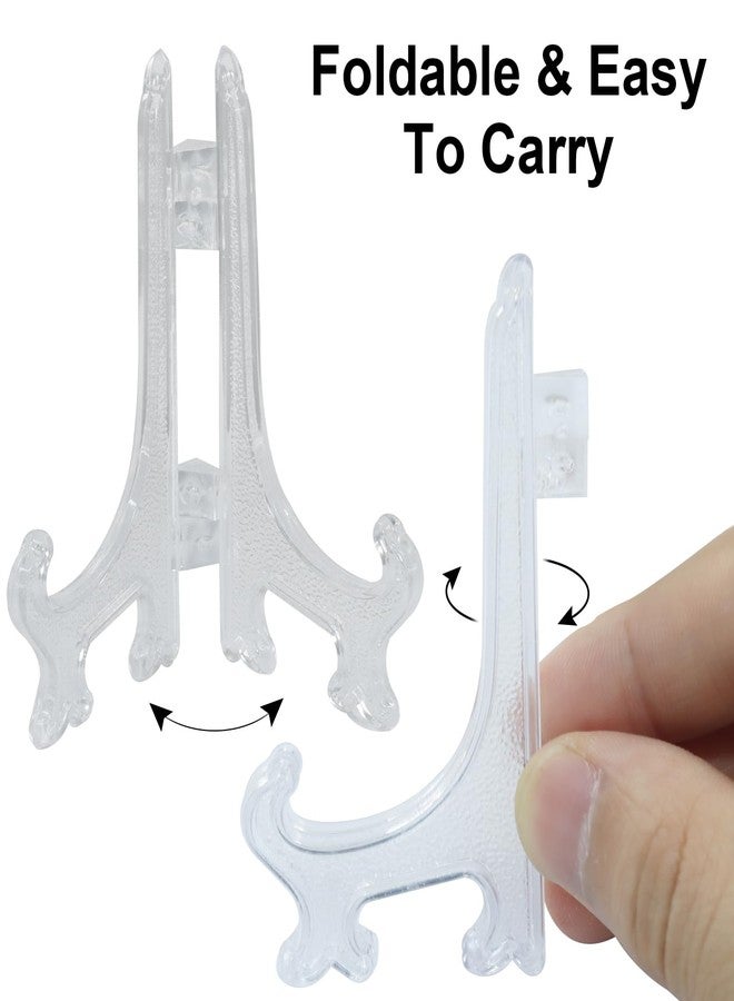 Murtenze 24 Pack Plastic Easel Plate, Display Stands Picture Frame Holder, Mini Easel for Weddings/Home Decoration(3 Inch,Clear) - Image 5